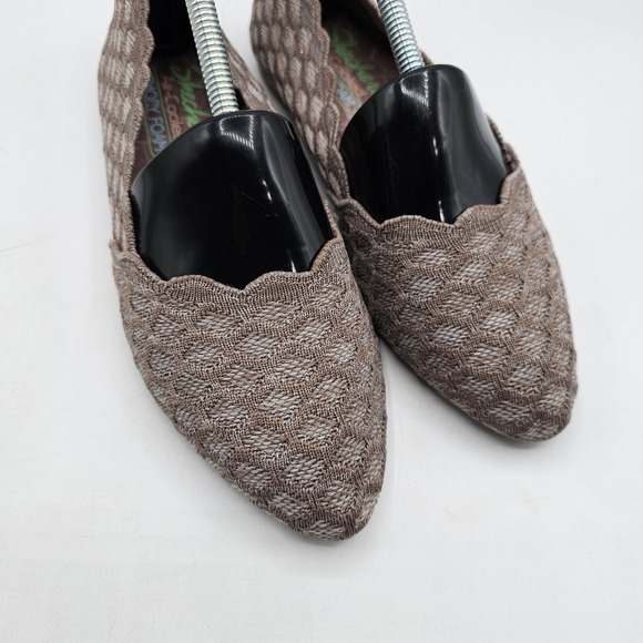 Skechers Womens Cleo Honeycomb Flats Size 6 Taupe Woven Stretch Cushioned 44882 - Picture 2 of 13